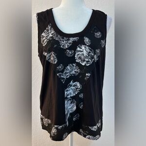 Prabal Gurung for Target Scoop Neck Black and White Tank Top Size Medium